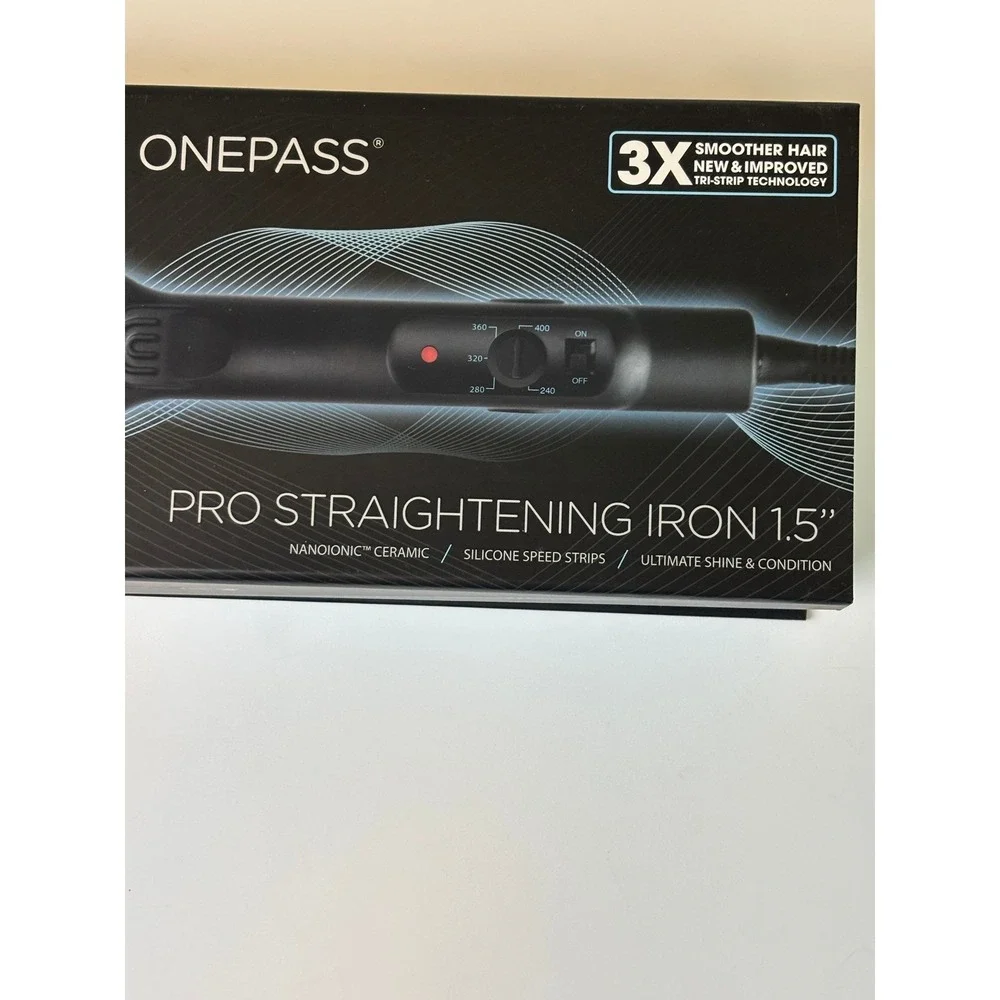 Bio‎ Ionic OnePass Pro Straightening Iron 1.5 Inch NanoIonic Ceramic Flat Iron